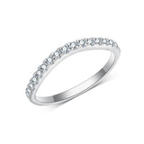 Sterling Silver Three Stone Moissanite Wedding Engagement Ring Sets