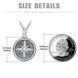 Compass Ashes Necklace 925 Sterling Sliver Urn Pendant Ashes Keepsake Cremation Jewellery Memorial Gifts for Women with Funnel Filler