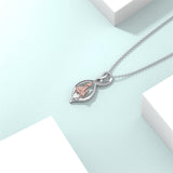 Sterling Silver Birthstone Infinity Heart Mother Daughter Pendant Necklace