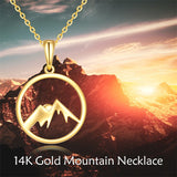 14K Gold Mountain Pendant Necklace