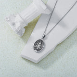 925 Sterling Silver Virgin Mary Goddess Amulet Pendant Necklace