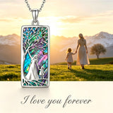 Sterling Silver Abalone Shell Tarot Card Pendant Necklace Gifts for Birthday Halloween Anniversary Valentine’s Day