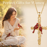 14K Gold Plated Cross Pendant Necklace Faith Jewelry Gift for Women