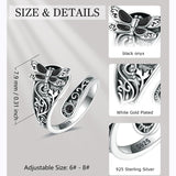 Sterling Silver Dragonfly Ring Butterfly Ring Hummingbird Spoon Ring Oxidized Animal Adjustable Ring for Women