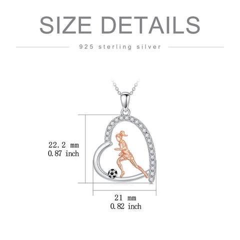 Sterling SIlver Runner Volleyball Tennis Basketball Soccer Inspirational Pendant  Necklace for Women