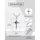 Sterling Silver 100 Languages Personalized Photo Cross Pendant Necklace