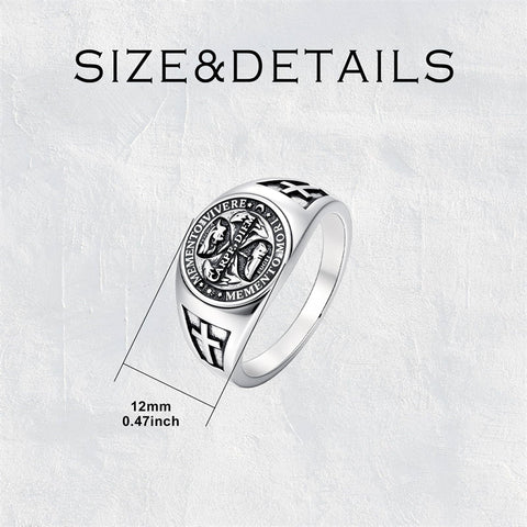 Sterling Silver Gothic Skull  Momento Mori Memento Mori Signet Ring