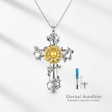 Sterling Silver Cross Hummingbird Cardinal  Rose Sunflower Urn  Necklace for Ashes Cremation Jewelry
