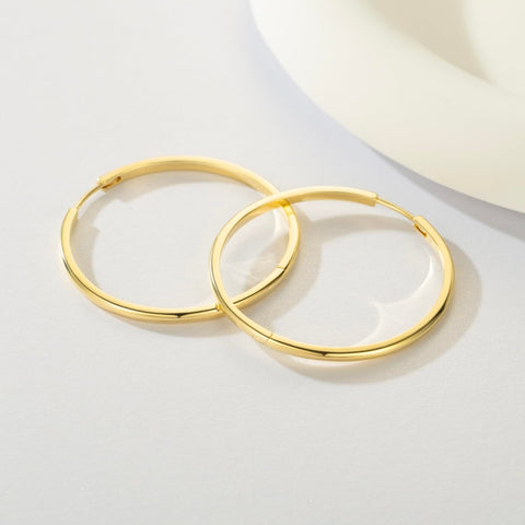 14K Gold Plated  Hoop Earrings for Women
