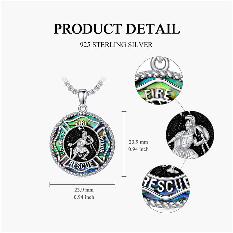 Sterling Silver Crown of Thorns Jesus St Benedict St Michael Pendant Necklace