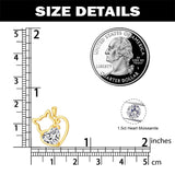 14K Yellow Gold 1.5CT Moissanite Cat Pendant Necklace
