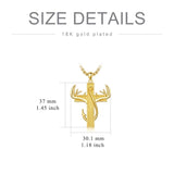 14K Gold Plated Cross Pendant Necklace for Men Religious Jewelry Christian Gift