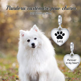 Sterling Silver 10K 14K 18K Gold Personalized Engraved Paw Charm Beads
