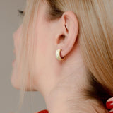 14K Gold Plated Cubic Zirconia Encrusted Mesh Huggie Hoops Earring for Women