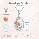 14K  White Gold Plated White Opal Flower Pendant Necklace Birthday Anniversary Jewelry Gifts for Women