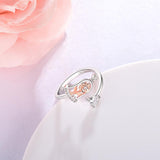 Beauty and the Beast Rose Ring Birthstone Rings for Women925  Silver Adjustable Rose Rings Jewelry Gifts for Women