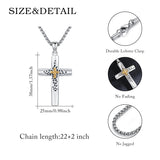 14K Gold Plated Cross Pendant Necklace Protection Jewelry Religious Gift