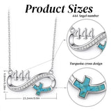 Sterling Silver Turquoise & Zirconia Infinity  111 222 333 444 777 Angel Number Pendant Necklace for Women