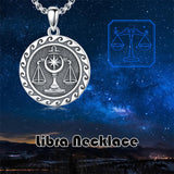 Sterling Silver 12 Zodiac Astrology Horoscope Pendant Necklace