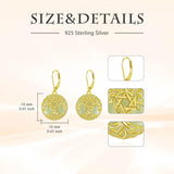 14K Gold Plated Natural Jade  Earrings for Women Good Fortune Jewelry Birthday Mother's Day Gifts