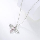 925 Sterling Silver Breast Cancer Awareness Necklace Cross Pendant Necklace Pink Ribbon Necklace Gifts for Women