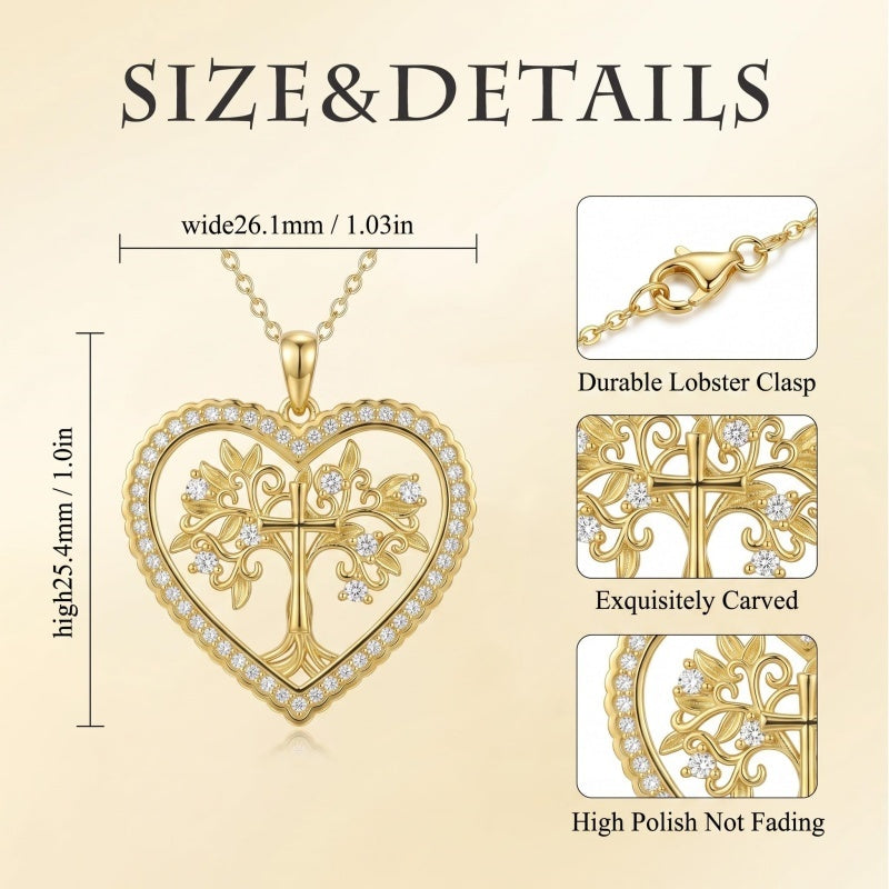 14K Gold Plated  Tree of Life Pendant Necklace for Women