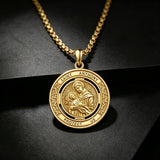 14K Gold Plated Patron Saint Necklace Saint Medal Catholic Amulet Jewelry