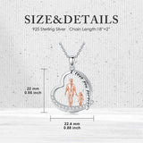 Sterling Silver Mother Daughter Father Daughter Sister Pendant Necklace Family Jewelry for Christmas Mother's Day
