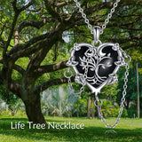 Witches Heart Pendant Necklace 925 Sterling Silver Gothic Jewelry Goth Halloween Gifts for Women