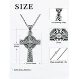 14K Gold Plated Celtic Vikin Cross Pendant Necklace Irish Jewelry Religious Protective Gift
