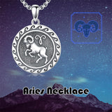 Sterling Silver 12 Zodiac Astrology Horoscope Pendant Necklace
