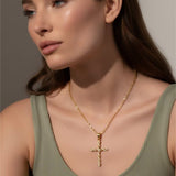 14K Gold Plated Cross Infinity  Pendant Necklace  for Women