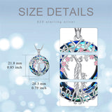 Sterling Silver Crystal Tree of Life Family Pendant Necklace for 1 to 5 Children