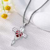 Sterling Silver Three Nail Cross Pendant Necklace