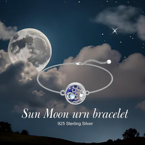 Sterling Silver Heart Urn Bracelet for Ashes Memorial Keepsake Jewelry Gifts for Women