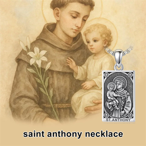 Sterling Silver Saint Anthony Saint Jude Saint Christopher   Saint Michael Amulet Religious Pendant Necklace