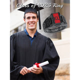 Sterling Silver Custom Patterns Graduation Ring for Men