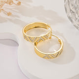 14K Gold Plated V-Shaped Cubic Zirconia Hoop Earrings for Women