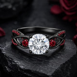 Sterling Silver 10K 14K 18K Gold Custom Engraved Moissanite Engagement Wedding Ring