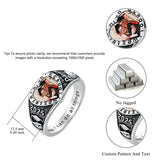 Sterling Silver Heart 10K 14K 18K Gold Personalized Photo High School College Graduation Ring