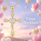 10K 14K 18K Gold Cross Pendant Necklace Religious Jewelry Gifts for Men and Women