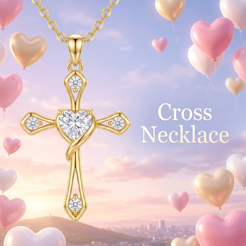 10K 14K 18K Gold Cross Pendant Necklace Religious Jewelry Gifts for Men and Women