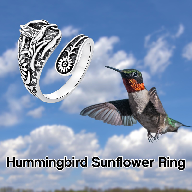 Sterling Silver Vintage Bee Butterfly Dragonfly Hummingbird Tree of Life Sunflower Spoon Rings