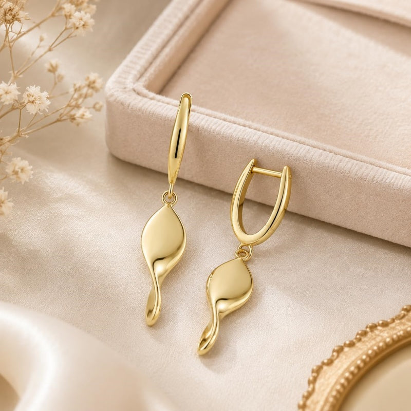 14K Gold Plated Dangle Drop Earrings for Women