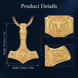 14K Gold Plated Celtic Knot Viking Thor Hammer Pendant Necklace
