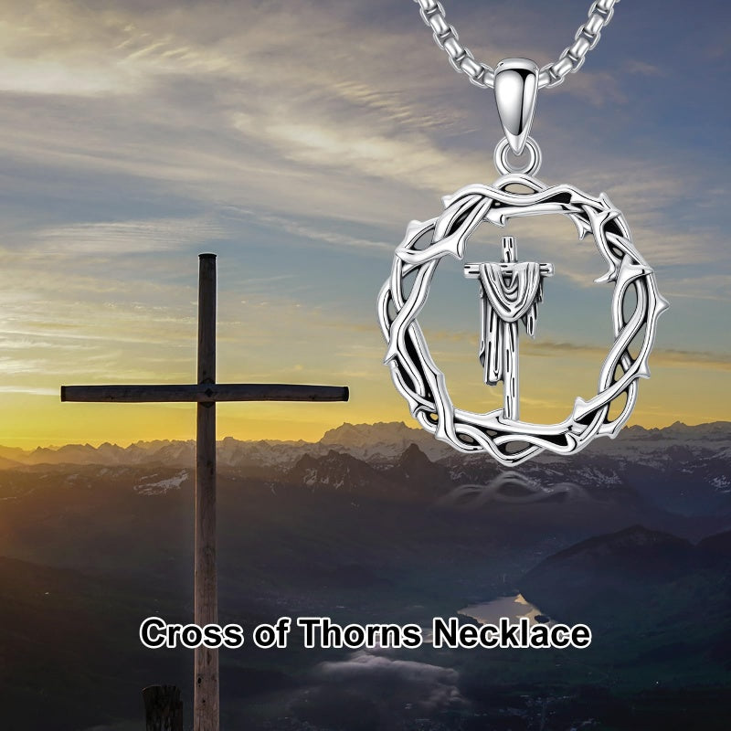 Sterling Silver Cross Pendant Necklace Christian Religious Jewelry Gifts for Anniversary