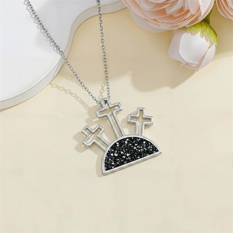 Sterling Silver Cross Pendant Necklace for Women Southwestern Cross Jewelry Gifts