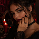 Sterling Silver 10K 14K 18K Gold Personalized Gothic Skull Ring Exquisite Spooky Jewelry for Halloween Lovers