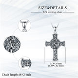 Sterling Silver  Virgin Mary Saint Florian Saint Jude Saint Michael Saint Benedict Amulet Protection Pendant Necklace