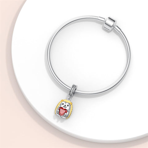 925 Sterling Silver Cubic Zircon Hedgehog Charm Beads